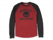 Longsleeve "Willie G Skull Raglan Sleeve Graphic Tee Cabernet" 96196-22VM