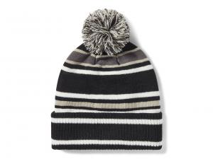 Mütze "Stripe Pom Beanie Black"_1