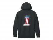 Pullover "#1 Race Graphic Zip Front Hoodie Black"_1