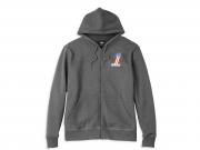 Pullover "#1 Race Zip Front Hoodie Grey" 96258-22VM