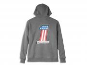 Pullover "#1 Race Zip Front Hoodie Grey"_1