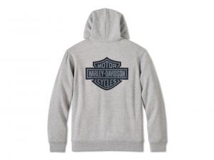 Pullover "Bar & Shield Plaid Lined Zip-Up Hoodie Grey"_1
