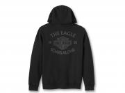 Pullover "Eagle Soars Alone Slub Hoodie Black"_1