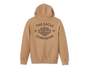 Pullover "Eagle Soars Alone Slub Hoodie Tannin"_1