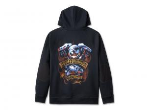 Pullover "Loaded with Horsepower Raglan Hoodie Black"_1