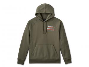 Pullover "Loaded with Horsepower Raglan Hoodie Green" 96104-25VM