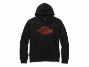 Men's Oil Can Bar & Shield Distressed Pullover Hoodie Black 96132-22VM