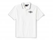 Men's Bar & Shield Solid Pique Polo White 96484-25VM
