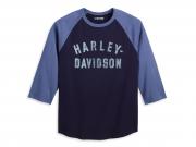 Men's Staple 3/4 Raglan Colorblocked Blue 96078-23VM