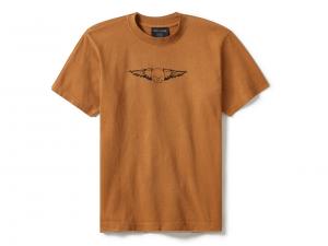 Willie G Circle Skull Sketch Art Short Sleeve Brown 96351-25VM