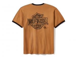 T-Shirt "Willie G Sketch Art Ringer Brown"_1
