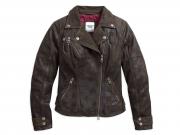 Lederjacke "HAUNT PLAID BIKER" 97164-17VW