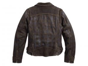 Lederjacke "HAUNT PLAID BIKER"_1