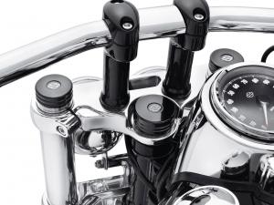 UPPER FORK NUT COVERS - Gloss Black - Fits '06-later Dyna 45800015