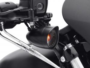 BULLET BLINKER-ZIERSCHIRM - SCHWARZ - Vorn, getöntes Glas, orangefarbene Birne 73342-09