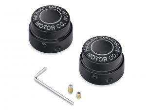 H-D MOTOR CO. LOGO FRONT AXLE NUT COVERS -<br />GLOSS BLACK 43000177
