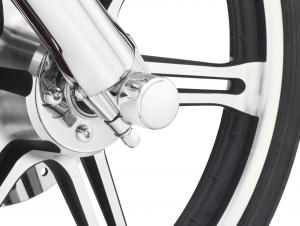 FRONT AXLE NUT COVERS - Chrome - Billet - Fits '04-'07 Dyna 43061-04