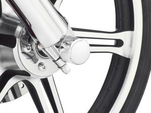 MUTTERNKAPPEN FÜR VORDERACHSE / Chrom - Druckguss - Sportster - Dyna - Softail - Touring 43899-86A