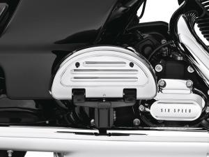 HALF-MOON PASSENGER FOOTBOARD<br />PANS AND INSERTS - Chrome - Dyna - Softail - Touring 50807-08