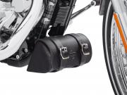 TASCHE FÜR VERTIKALES RAHMENROHR - Schwarzes Leder - Sportster - Dyna_1