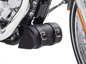TASCHE FÜR VERTIKALES RAHMENROHR - Schwarzes Leder - Sportster - Dyna_1