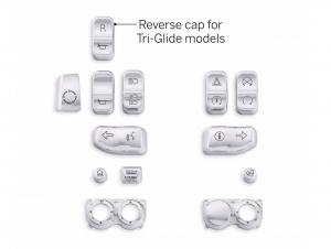 SCHALTERKAPPEN-KIT - CHROM - FLTRK ab '20, FLHTK & FLHTKL ab 19, FLHTCU, FLHTCUL, FLHX, FLHXS, FLTRU, FLTRX & FLTRXS ab 16 & FLHTCUTG 09-18 71500187C