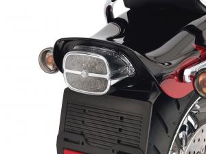 LED-RÜCKLEUCHTE MIT BAR & SHIELD LOGO - Getöntes Glas mit Chromgehäuse 68086-08