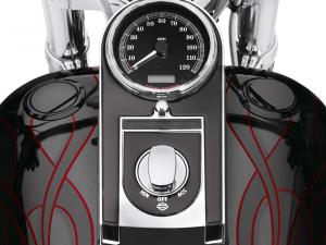 FLUSH-MOUNT FUEL CAP AND GAUGE KIT* - Gloss Black - 08-17 Softail 75027-08D
