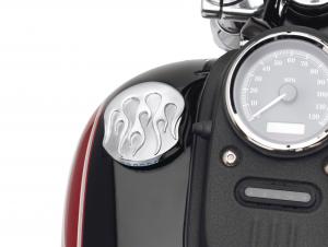 LED-TANKANZEIGE - CHROME FLAMES* - Softail & Road King ab '08 & Dyna ab '09 75231-08