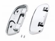 SWEPT WING PASSENGER FOOTBOARD PANS - Chrome - Smooth<br />- Dyna - Softail - Touring 50716-04
