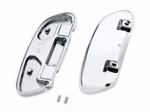 SWEPT WING PASSENGER FOOTBOARD PANS - Chrome - Smooth<br />- Dyna - Softail - Touring 50716-04