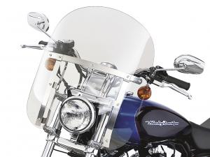 QUICK-RELEASE COMPACT WINDSHIELD - 14" Light Smoke - Dyna + Sportster 58602-04