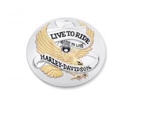 DIE HARLEY-DAVIDSON® "LIVE TO RIDE" KOLLEKTION - GOLD - LuftfilterZierblende - Für Evolution 1340 Modelle, Dyna '99-'08, Softail '00-'15 29328-99