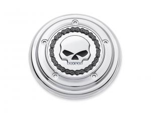 SKULL & CHAIN COLLECTION - CHROME<br />- Air Cleaner Trim - Jeweled Skull. 61400018