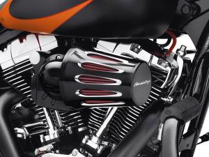 SCREAMIN' EAGLE HEAVY BREATHER  FILTERDECKEL - TEARDROP - Cut Back Gloss Black - End Logo 28739-10A