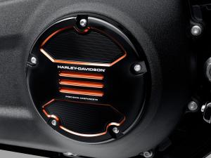 ADVERSARY BLACK & ORANGE Derby Deckel - Softail ab 19 & FLSB ab 18 25701532
