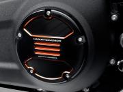 ADVERSARY BLACK & ORANGE Derby Cover - Softail 19 up & FLSB 18 up 25701532