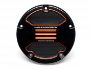 ADVERSARY BLACK & ORANGE Derby Deckel - Softail ab 19 & FLSB ab 18_1