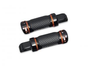 Adversary Soziusfußrasten -  Black & Orange - Softail ab 18_1