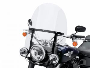 KING-SIZE H-D DETACHABLES WINDSHIELD FOR FL<br />SOFTAIL MODELS - GLOSS BLACK BRACES - 18" Light Smoke 57400111