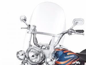 KING-SIZE H-D® DETACHABLES" WINDSHIELD FOR<br />FL SOFTAIL MODELS - POLISHED BRACES - 18" Clear - Fits '00-later 57061-09