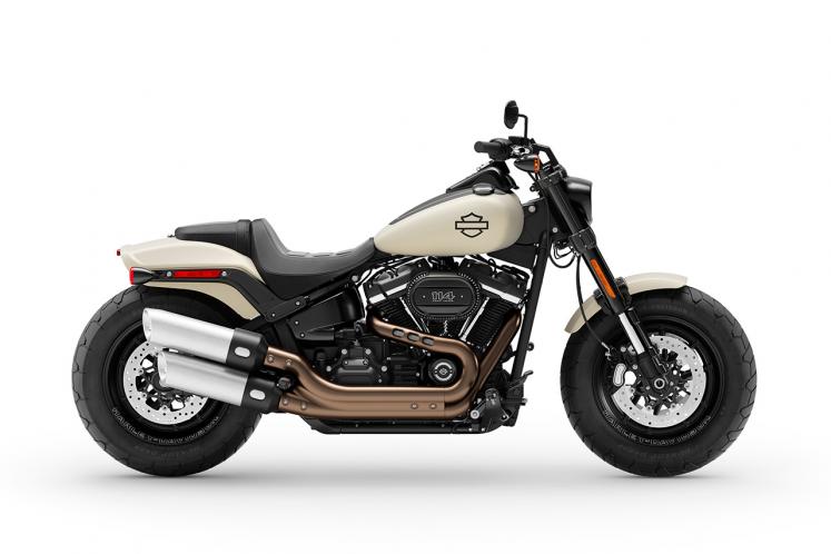 Scorched Orange Black Denim 2019 Softail Harley Davidson Softail FXFBS Fat Bob 114 2019 MODELS Bikes Website House of Flames Harley Davidson