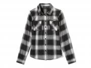 Bluse "Essential Bar & Shield Woven Plaid Long Sleeve Black" 99259-25VW