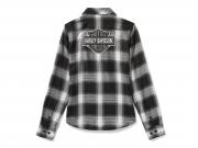Bluse "Essential Bar & Shield Woven Plaid Long Sleeve Black"_1