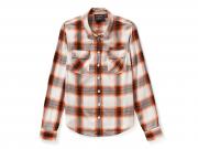 Bluse "Essential Bar & Shield Woven Plaid Long Sleeve Orange" 99258-25VW