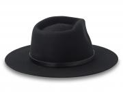 HAT-WOVEN/LEATHER,BLACK_1