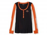HENLEY-KNIT,BLACK/ORANGE 96456-25VW