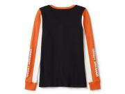HENLEY-KNIT,BLACK/ORANGE_1