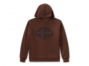 Pullover "Plaid Lined Zip Hoodie Brown"_1