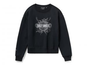 Pullover "Serpent Rose Bling Fleece Black" 96821-25VW